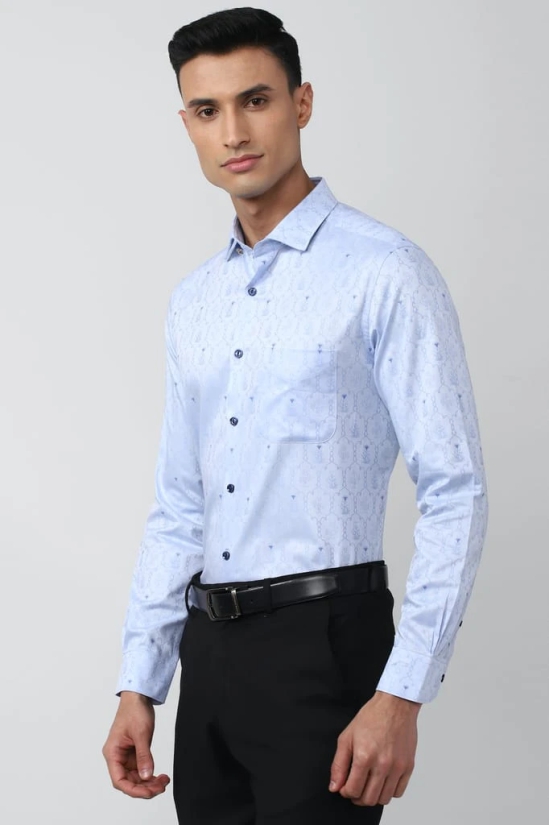 Men Blue Regular Fit Formal Full Sleeves Formal Shirt