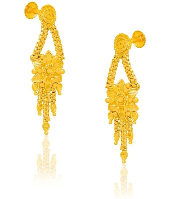 LUV FASHION Golden Drop Earrings ( Pack of 1 ) - Golden