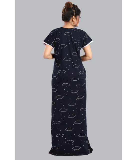 FOMTI Navy Cotton Nighty - Free Size