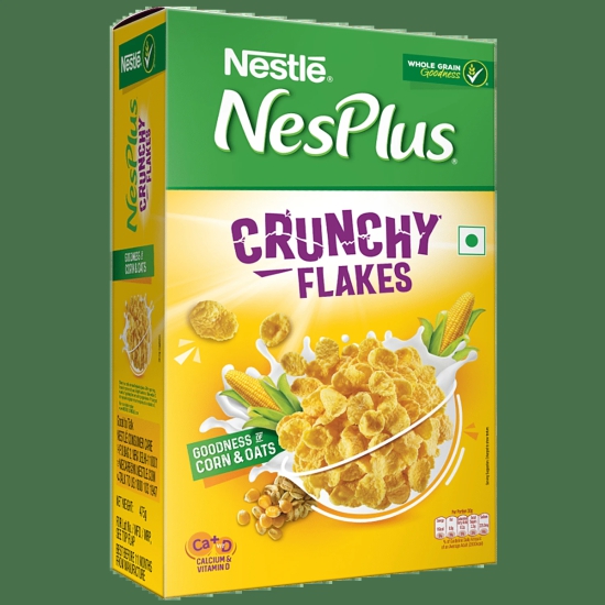 Nestle Nesplus Breakfast Cereal - Crunchy Flakes With Corn & Oats, 475 G Box