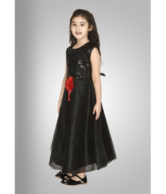 Arshia Fashions - Black Net Girls A-line Dress ( Pack of 1 ) - None