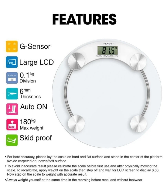 Venus Venus EPS-2003-Digital Electronic Personal Body Health Fitness Check up Weighing Scale EPS-2003 Transparent