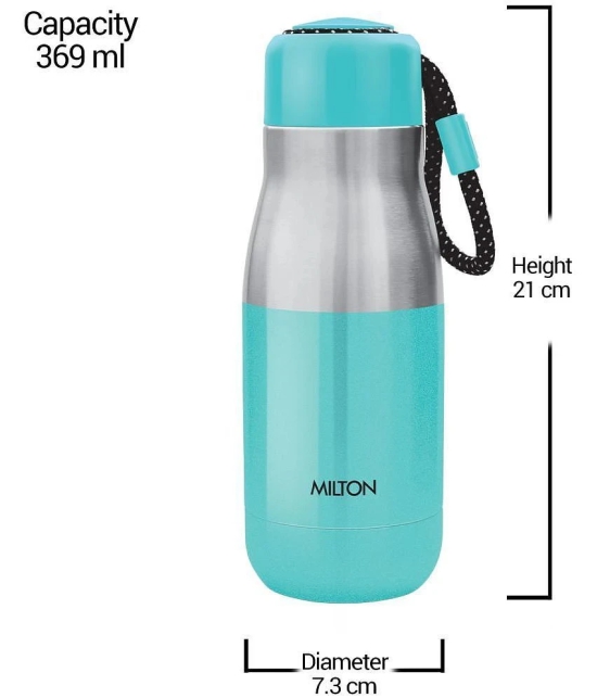 Milton Eminent 400 Thermosteel Hot and Cold Water Bottle, 369 mL, Aqua Green (Pack Of 1) - Aqua Green