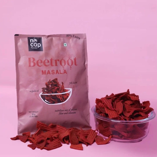 Healthy Chips Pack of 5 | Beetroot Masala Chips (1), Beetroot Cream and Onion (1), Oats Peri Peri (1), Millet Jalapeno (1), Mix Veg Classic Masala (1)