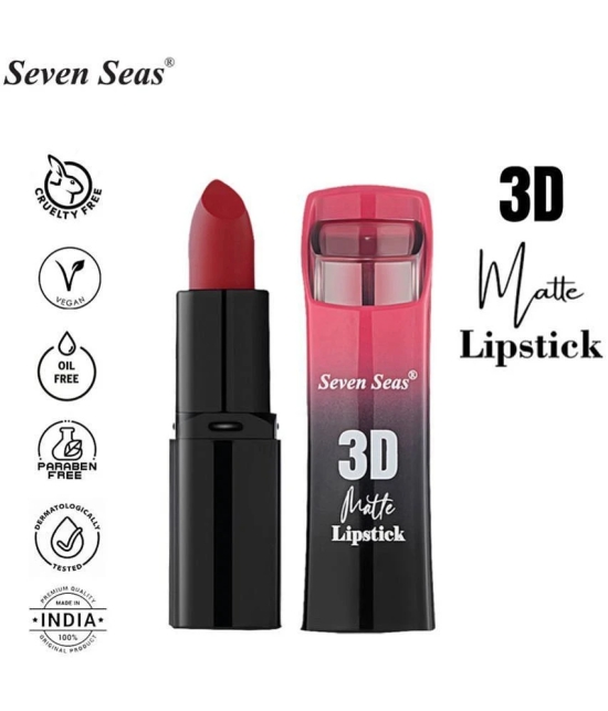 Seven Seas 3D Matte Lipstick | Long Lasting | Waterproof Matte Lipstick for Women(Claret)