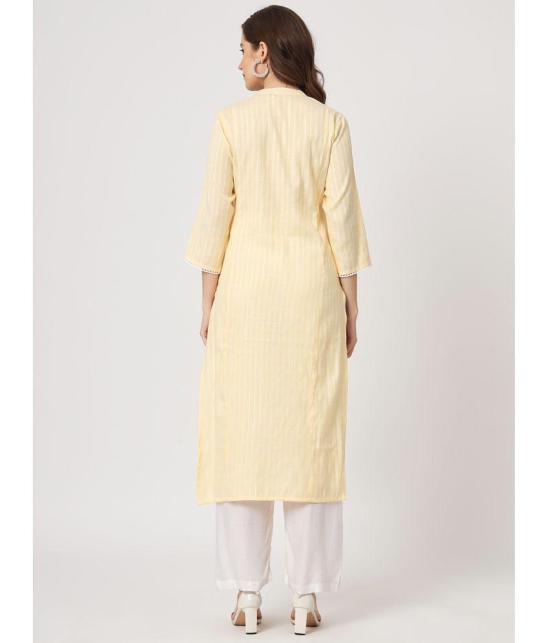 AMIRA''S INDIAN ETHNICWEAR - Yellow Viscose Women''s Straight Kurti ( Pack of 1 ) - None