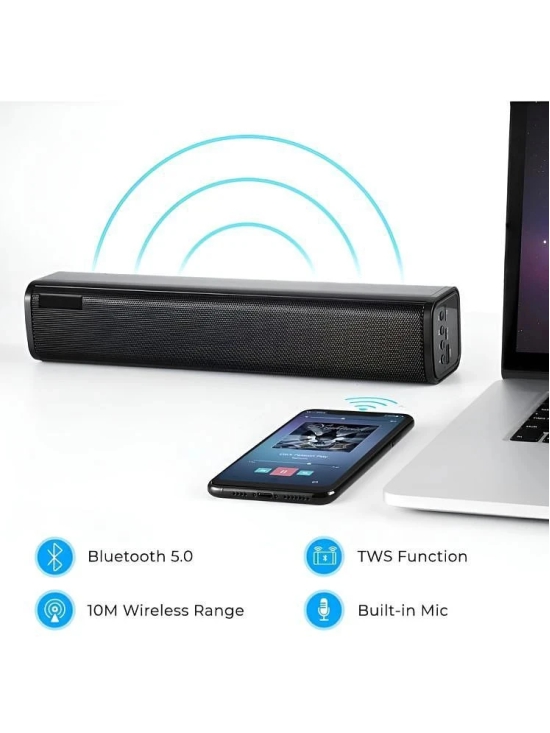 VERONIC SOUNBAR 10 W Bluetooth Speaker Bluetooth V 5.1 with USB,SD card Slot,Aux Playback Time 10 hrs Black - Black