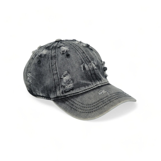 Chokore Distressed Denim Cap (Black)