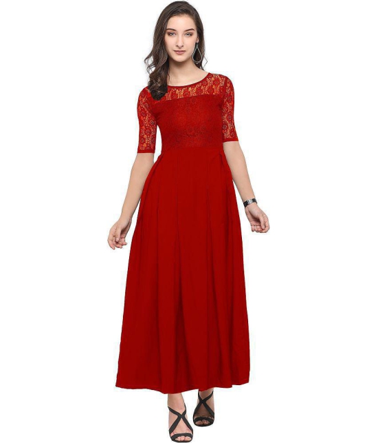 Sheetal associates - Red Crepe Women's Gown ( Pack of 1 ) - None