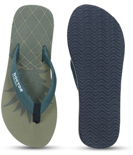 DOCTOR EXTRA SOFT - Olive Womens Thong Flip Flop - None