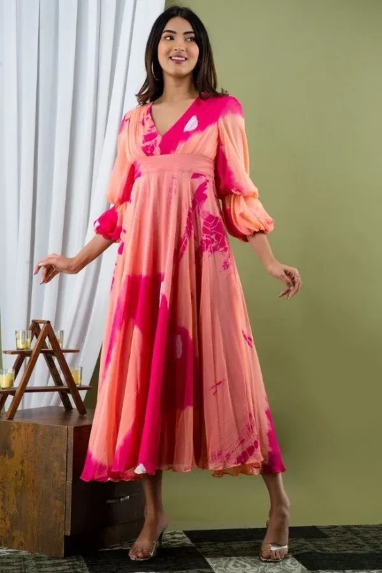 Pink & Peach Shibori Dress 6XL