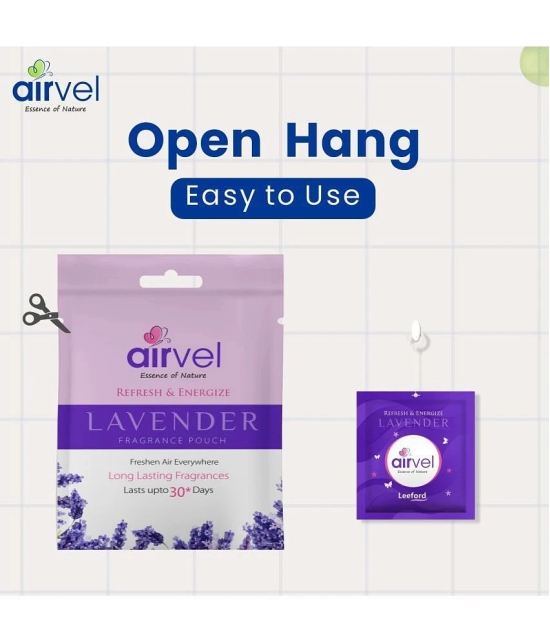 Airvel Lavander Fragrance Air Freshener Pouch For Amazing Fragrance Pack of 1 (6 Pcs)