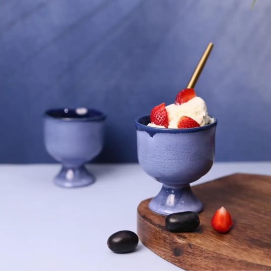 Blue Ice Cream Goblet-Single