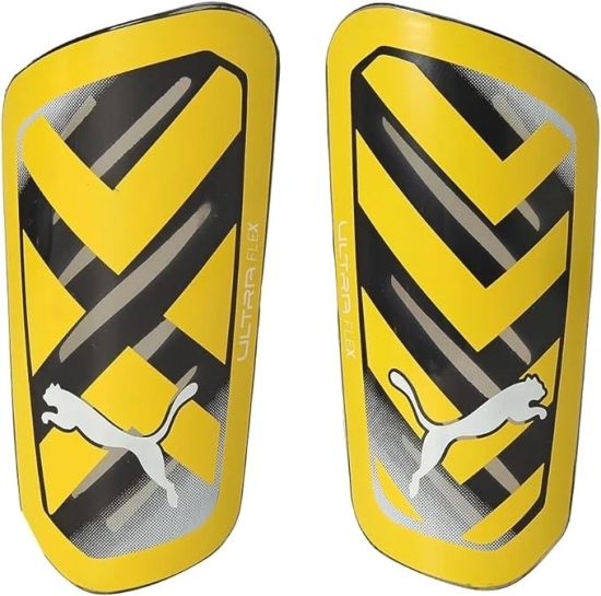 PUMA Unisex Ultra Flex Sleeve Football Shin Guards (Colour - Yellow Blaze-puma Black, Size - L) by Total Sporting And Fitness Solutions Pvt Ltd