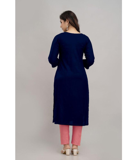 Kapadia - Navy Straight Rayon Womens Stitched Salwar Suit ( Pack of 1 ) - None