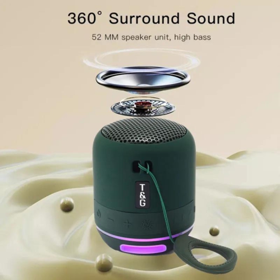 T&G TG294 Portable LED Light TWS Bluetooth Speaker Outdoor Wireless Stereo Music Subwoofer-Grey