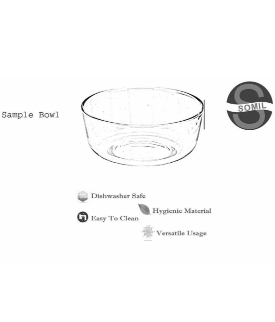 Somil - Serving And Designer Bowl Glass Cereal Bowl 200 mL ( Set of 1 ) - Transparent