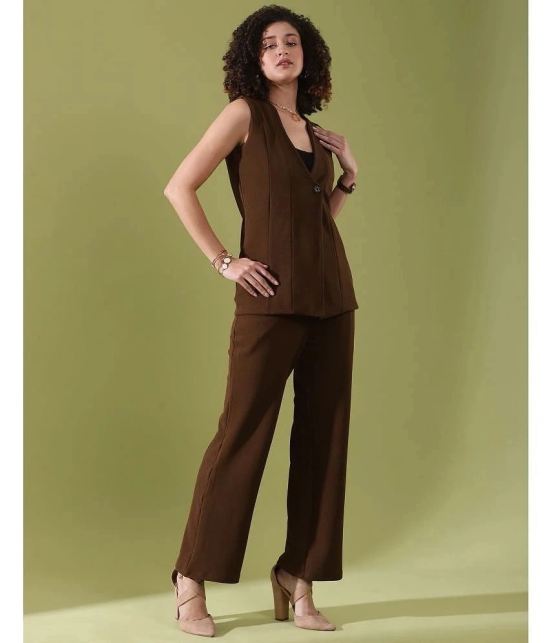 Selvia Brown Dyed Pant Top Set - None