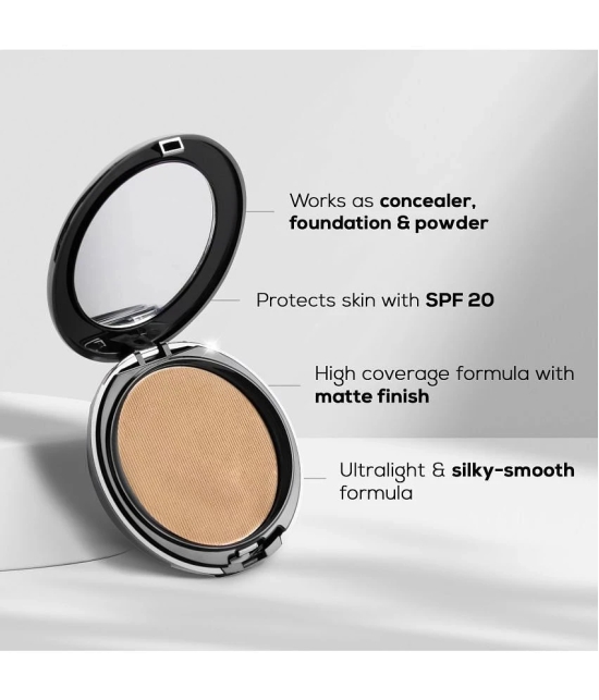 RENEE Pro HD 3-IN-1 Compact - Ivorie, Works as Concealer, Foundation & Powder, Matte Finish, 9 Gm