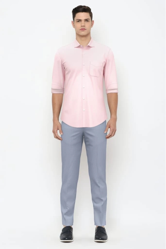 Men Pink Slim Fit Formal Full Sleeves Formal Shirt