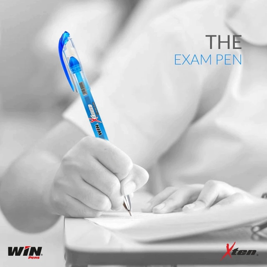 Win X-Ten Ball Pens | Pack of 30 Pens (20Blue Ink & 10Black Ink) | Elasto Grip for Comfortable Writing | 0.6mm Tip Smooth Flow of Ink | Long Lasting Pens Ideal for Students | Perfect Pens for Exams