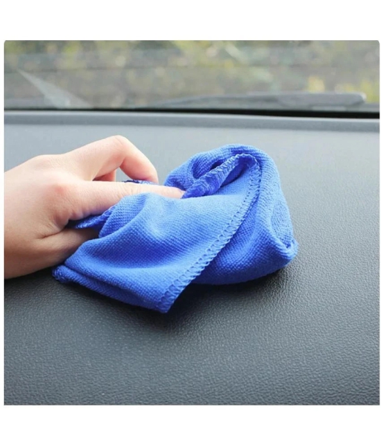 HOMETALES - Blue 250 GSM Microfiber Cloth For Automobile ( Pack of 4 )