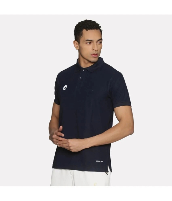 Omtex - Navy Cotton Regular Fit Mens Sports Polo T-Shirt ( Pack of 1 ) - None