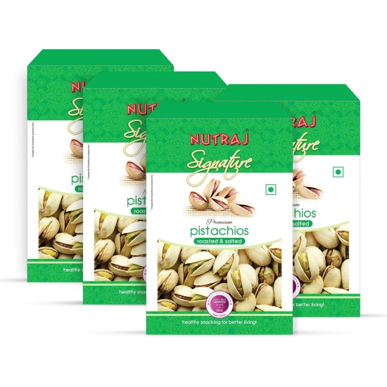 Nutraj Signature Premium Roasted & Salted Pistachios Inshell (Pista) 200gm 200g (Pack of 5)