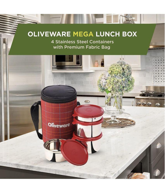 Oliveware Stainless Steel Lunch Box 4 - Container ( Pack of 1 )