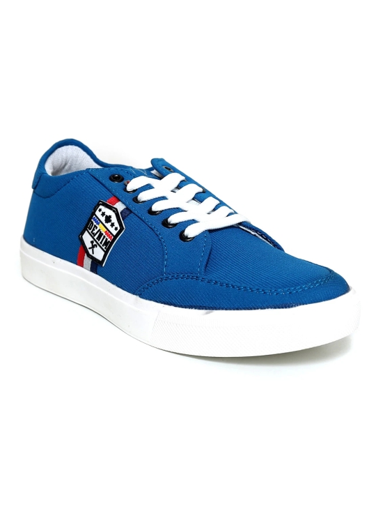 blue lace up shoe