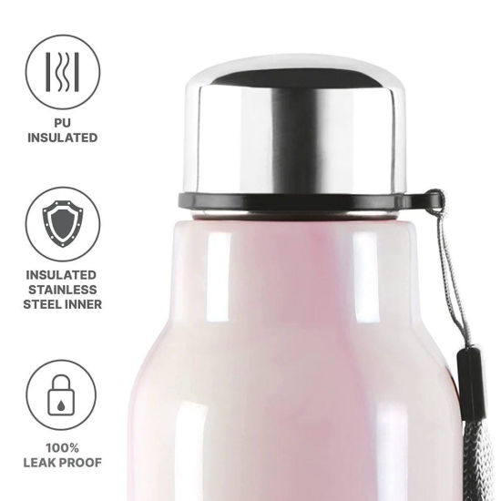 Milton Steel Marble 900 Insulated Inner Stainless Steel Water Bottle | Hot or Cold | 1 Pc White & Purple