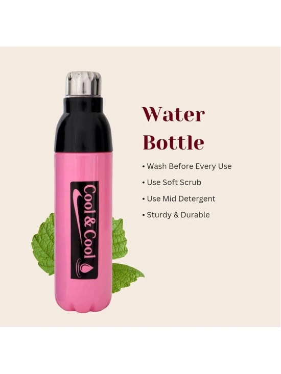 LAZYWINDOW Cool & Cool 1000ml Pink & Sky Blue Water Bottle Blue Plastic Water Bottle 1000 mL ( Set of 2 ) - Blue