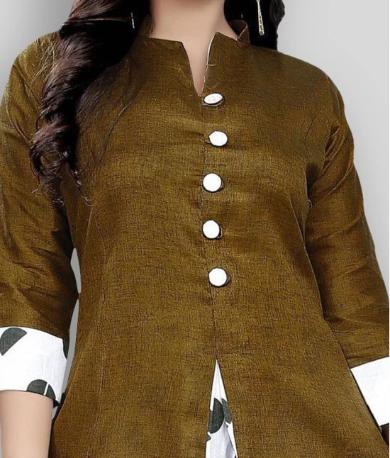 Rangrasiya - Rust Silk Blend Womens Flared Kurti - M