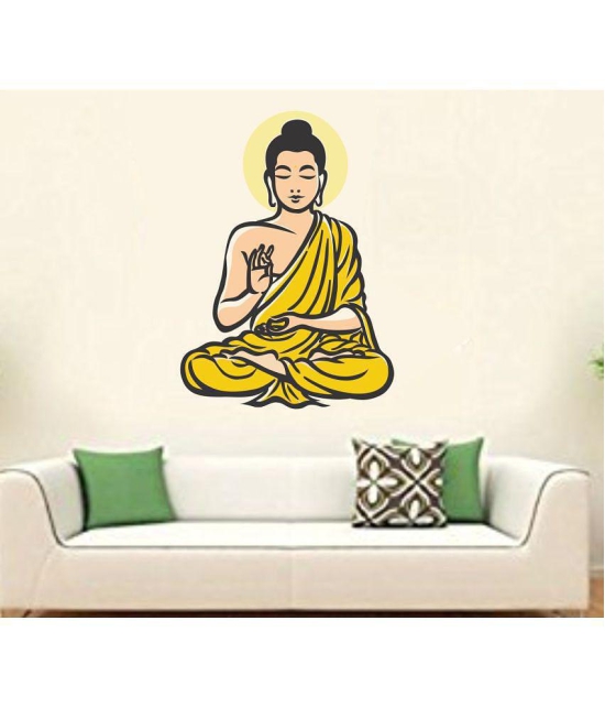 Asmi Collection Meditating God Buddha Wall Sticker ( 85 x 60 cms )