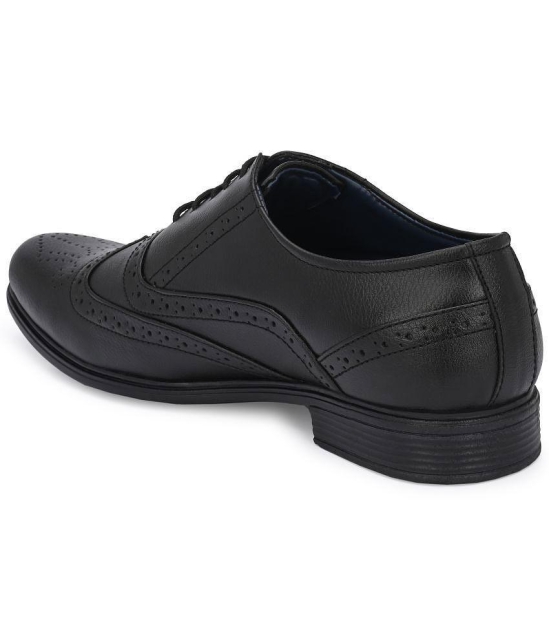 Leeport - Black Mens Brogue Formal Shoes - None