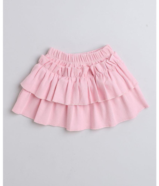 BUMZEE - White & Pink Cotton Baby Girl Top & Skirt ( Pack of 2 ) - None