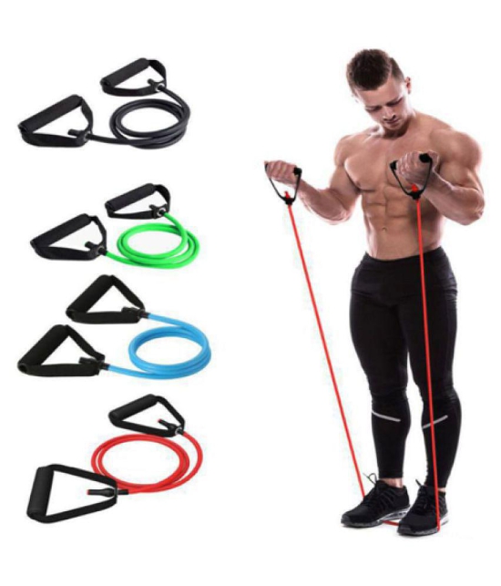 Resistance Tube Exercise Bands for Stretching, Workout, and Toning for Men, and Women. (MULTICOLOR) - Multi Color