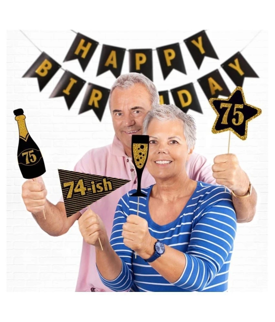 ZYOZI™ 26 Pcs Happy Birthday Props for 75th Birthday Party Photo Booth Props /75 Birthday Party Accessories Supplies for Photo Booth Parties / Pack of 26