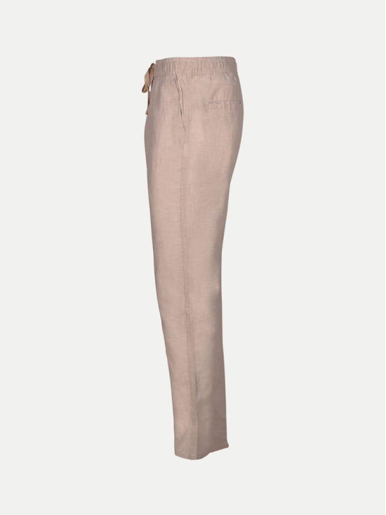 Men Beige Solid Remi Cotton Chinos Trousers