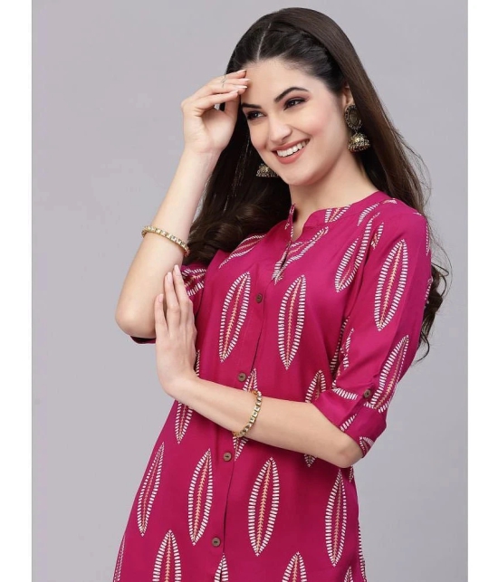 Stylum - Pink Rayon Womens Straight Kurti ( Pack of 1 ) - None