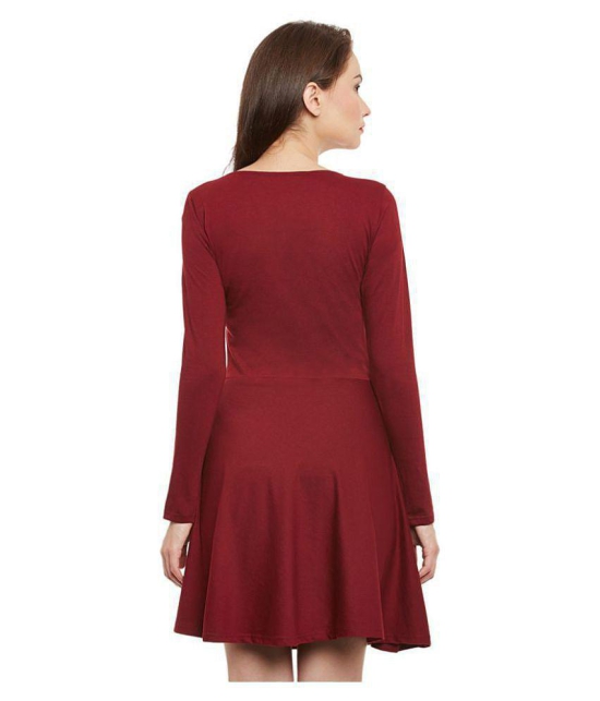 Miss Chase Cotton Maroon Dresses - None