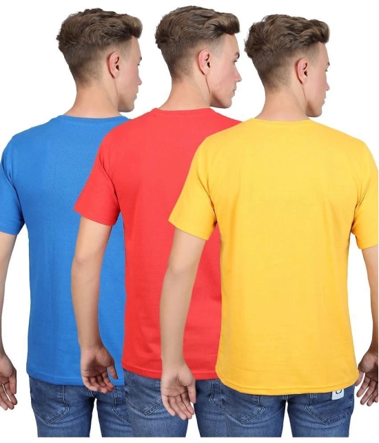 Supersquad 100% Cotton Regular Fit Printed Half Sleeves Mens T-Shirt - Multicolor ( Pack of 3 ) - None