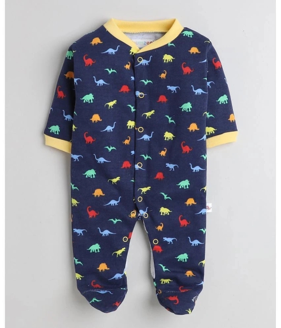 BUMZEE - Navy Cotton Rompers For Baby Boy ( Pack of 3 ) - None