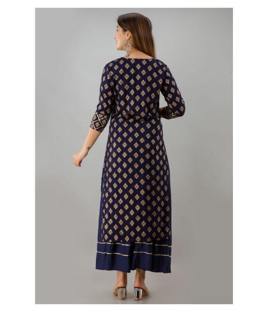 FabbibaPrints Rayon Kurti With Skirt - Stitched Suit - S