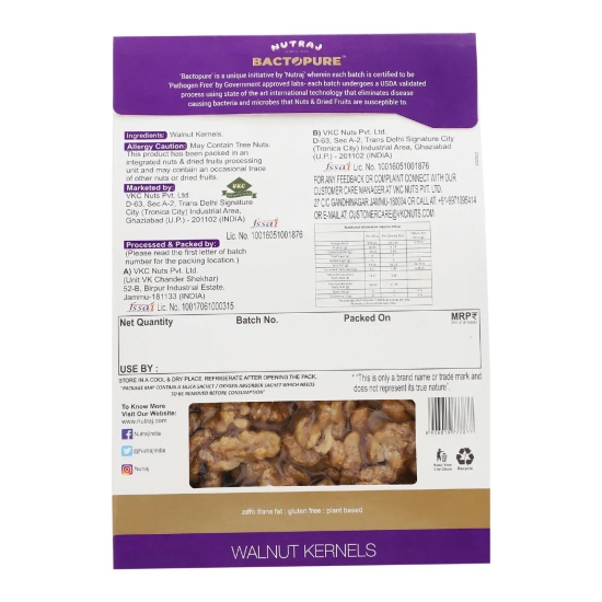 Nutraj Bactopure Walnut Kernels 250gm