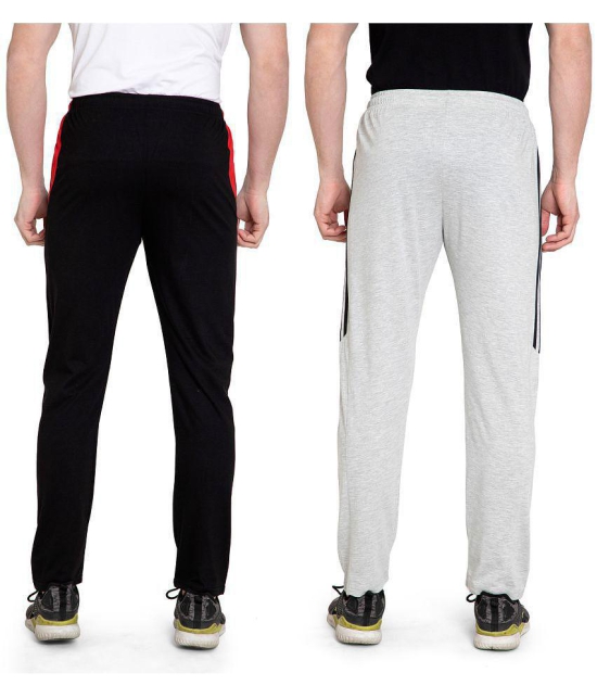 Zeffit Solid Men Black, Grey Track Pants (Pack Of 2 ) - XL