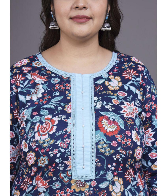 Tissu Cotton Printed Kurti With Palazzo Womens Stitched Salwar Suit - Multicolor ( Pack of 1 ) - None