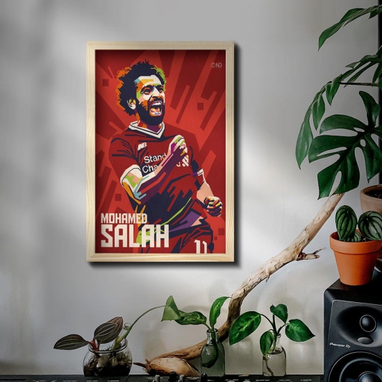 Mohamed Salah Wood Print With Frame