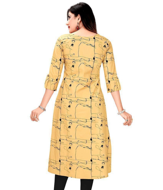 Meher Impex - Yellow Cotton Womens Front Slit Kurti ( Pack of 1 ) - S