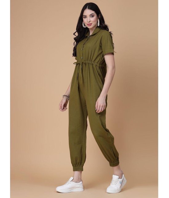 GOD BLESS - Mint Green Cotton Regular Fit Womens Jumpsuit ( Pack of 1 ) - None